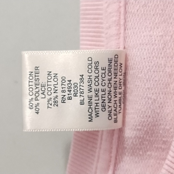 French Terry Lace Overlay Sweatshirt Open Bottom Side Slits - Picture 6 of 9